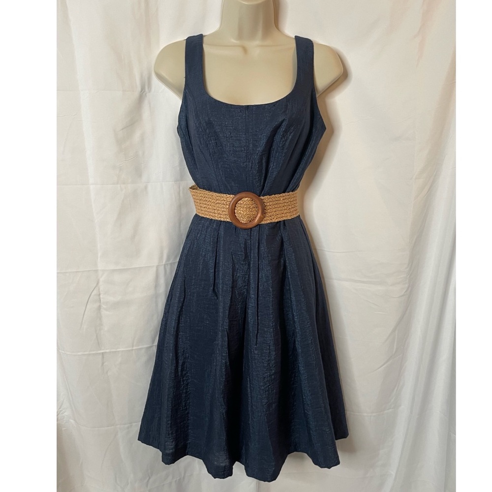 Nine West fit and flare belted dress